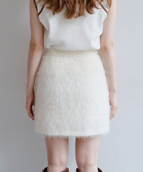 Kastane（カスタネ）の「*【セットアップ対応】シャギーミニスカート（スカート・レディース・アイボリー/チャコールグレー・FREE）」の16枚目の写真