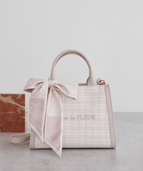 【新品未使用】メゾンドフルール 2WayフリルトートSバッグ　スカーフ付き 2WayフリルトートSバッグ/Maison de FLEUR（メゾン ド フルール
