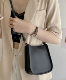 フェイクレザーシンプルミニショルダー