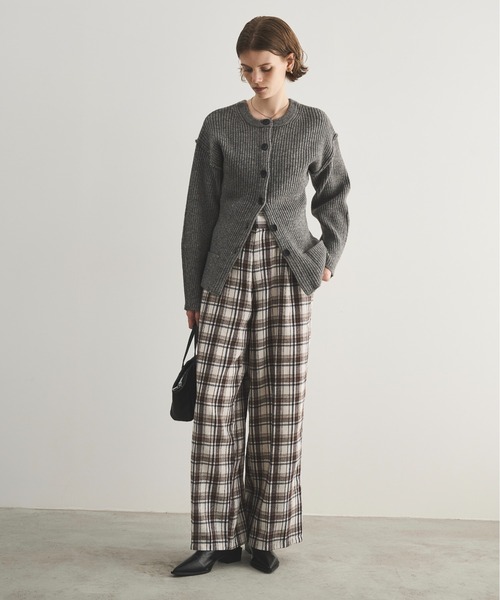 LOSCa（ロスカ）の「チェックワイドスラックス（スラックス・レディース・ブラウン/ブルー/アイボリー・M/S）」の11枚目の写真