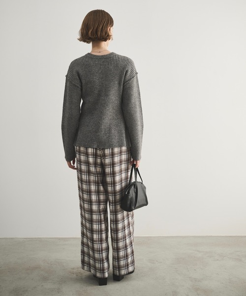 LOSCa（ロスカ）の「チェックワイドスラックス（スラックス・レディース・ブラウン/ブルー/アイボリー・M/S）」の15枚目の写真