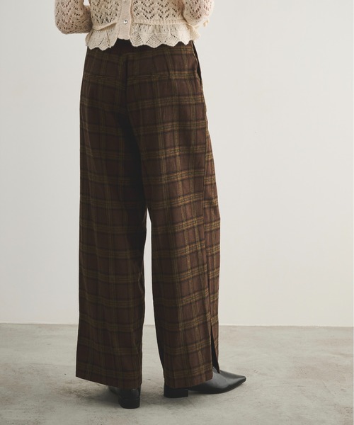 LOSCa（ロスカ）の「チェックワイドスラックス（スラックス・レディース・ブラウン/ブルー/アイボリー・M/S）」の8枚目の写真