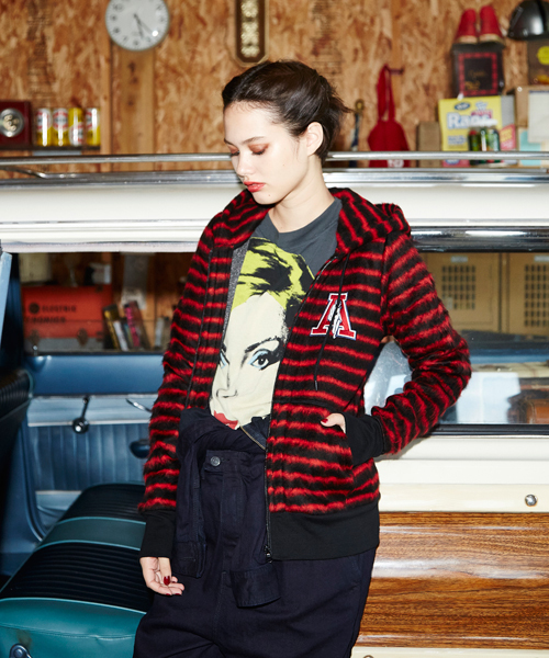 HYSTERIC カーディガン ホワイト/ネイビー サイズフリー HYSTERIC