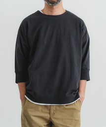 quadro（クオドロ）の「スーパーインレイ7分袖ボートネックプルオーバー（Tシャツ/カットソー・メンズ）」
