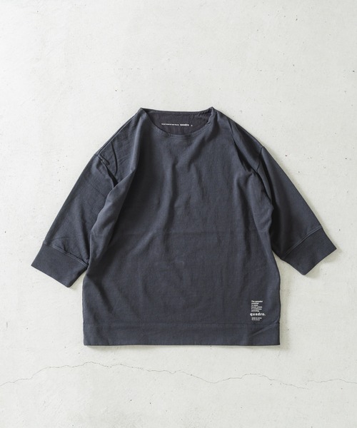 quadro（クオドロ）の「スーパーインレイ7分袖ボートネックプルオーバー（Tシャツ/カットソー・メンズ・グリーン/チャコール/グレー・LARGE/MEDIUM）」の4枚目の写真