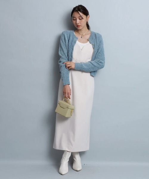 JUSGLITTY（ジャスグリッティー）の「Ｉラインキャミワンピース（ワンピース・レディース・オフホワイト/ブラック/ブラウン/キャメル・2/1/0）」の20枚目の写真