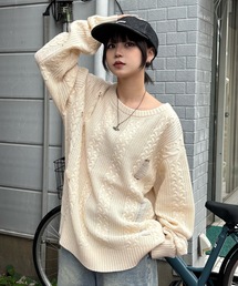 MandO（Auntie Rosa） | オーバーサイズダメージケーブルニット(ニット/セーター)