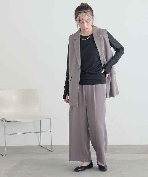 n'OrLABEL(ノアールレーベル)の「シアー指穴クルーネックカットソー(Tシャツ/カットソー・レディース・ラベンダー/ブラック系その他/オフホワイト/ボルドー/ブルーグリーン・2/1)」の17枚目の写真