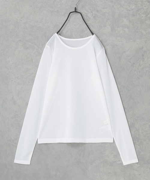 n'OrLABEL(ノアールレーベル)の「シアー指穴クルーネックカットソー(Tシャツ/カットソー・レディース・ラベンダー/ブラック系その他/オフホワイト/ボルドー/ブルーグリーン・2/1)」の13枚目の写真