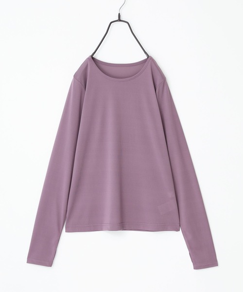 n'OrLABEL(ノアールレーベル)の「シアー指穴クルーネックカットソー(Tシャツ/カットソー・レディース・ラベンダー/ブラック系その他/オフホワイト/ボルドー/ブルーグリーン・2/1)」の6枚目の写真