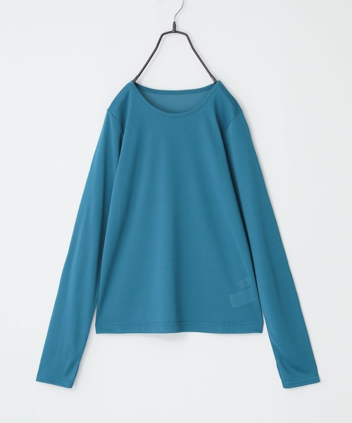 n'OrLABEL(ノアールレーベル)の「シアー指穴クルーネックカットソー(Tシャツ/カットソー・レディース・ラベンダー/ブラック系その他/オフホワイト/ボルドー/ブルーグリーン・2/1)」の7枚目の写真