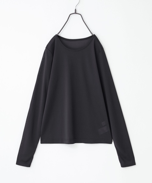 n'OrLABEL(ノアールレーベル)の「シアー指穴クルーネックカットソー(Tシャツ/カットソー・レディース・ラベンダー/ブラック系その他/オフホワイト/ボルドー/ブルーグリーン・2/1)」の8枚目の写真