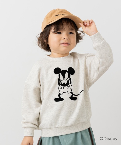 Disney(ディズニー)の「〈ディズニー〉ミッキーマウス/裏毛トレーナー(スウェット・キッズ・グレー/サックスブルー/クリーム/オートミール・100/120/110/160/150/140/130)」の4枚目の写真