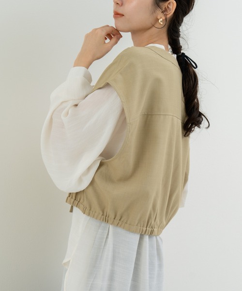 refinedworks(リファインドワークス)の「【refinedworks】旬のレイヤード にぴったりな 万能ベスト(ベスト・レディース・カーキ/ネイビー/ベージュ・FREE)」の5枚目の写真