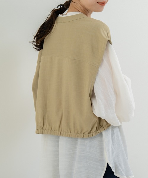 refinedworks(リファインドワークス)の「【refinedworks】旬のレイヤード にぴったりな 万能ベスト(ベスト・レディース・カーキ/ネイビー/ベージュ・FREE)」の6枚目の写真