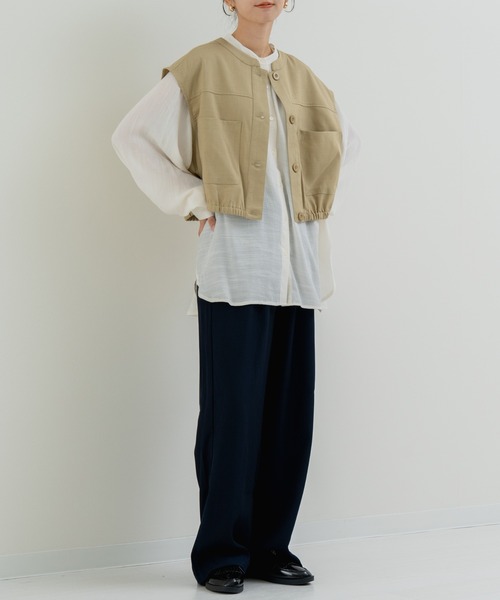 refinedworks(リファインドワークス)の「【refinedworks】旬のレイヤード にぴったりな 万能ベスト(ベスト・レディース・カーキ/ネイビー/ベージュ・FREE)」の15枚目の写真