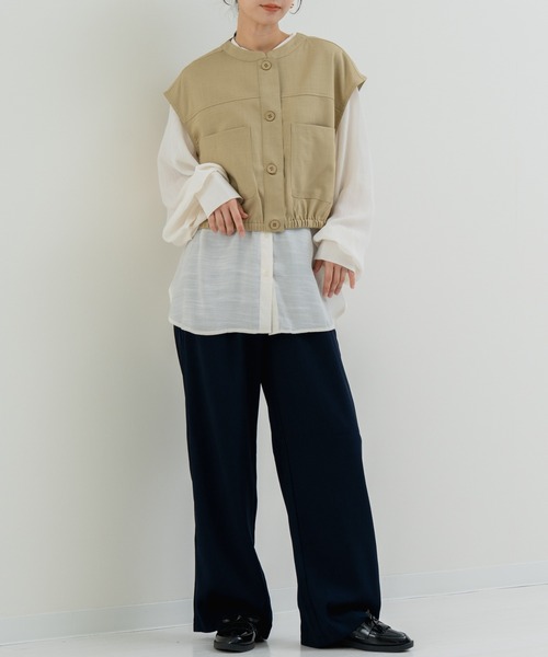refinedworks(リファインドワークス)の「【refinedworks】旬のレイヤード にぴったりな 万能ベスト(ベスト・レディース・カーキ/ネイビー/ベージュ・FREE)」の16枚目の写真