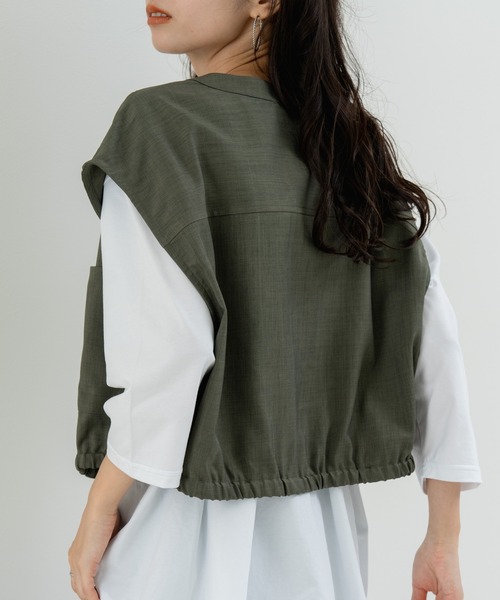 refinedworks(リファインドワークス)の「【refinedworks】旬のレイヤード にぴったりな 万能ベスト(ベスト・レディース・カーキ/ネイビー/ベージュ・FREE)」の9枚目の写真