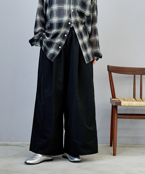 FREAK'S STORE(フリークスストア)の「ワイド イージーパンツ/ライトウェイトパンツ/ワイドパンツ(チノパンツ・レディース・ブラック/ベージュ/ブラウン・SMALL/MEDIUM)」の1枚目の写真