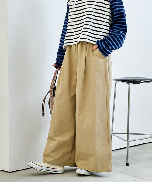 FREAK'S STORE(フリークスストア)の「ワイド イージーパンツ/ライトウェイトパンツ/ワイドパンツ(チノパンツ・レディース・ブラック/ベージュ/ブラウン・SMALL/MEDIUM)」の19枚目の写真