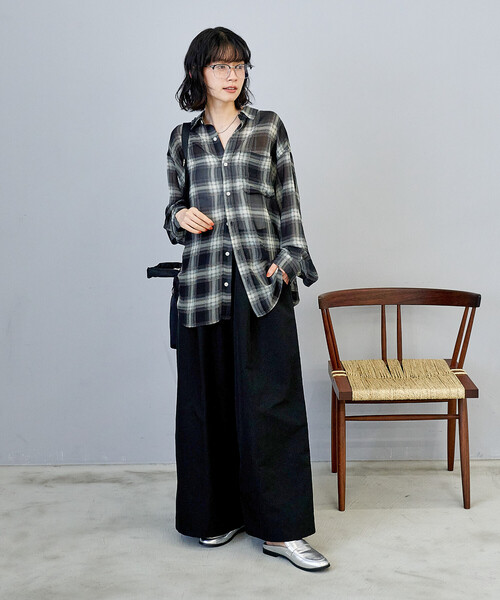 FREAK'S STORE(フリークスストア)の「ワイド イージーパンツ/ライトウェイトパンツ/ワイドパンツ(チノパンツ・レディース・ブラック/ベージュ/ブラウン・SMALL/MEDIUM)」の20枚目の写真