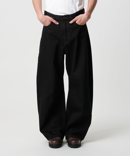 MONKEY TIME(モンキータイム)の「デニム カーブ パンツ(デニムパンツ・メンズ・ネイビー/コバルトブルー/ブラック・S/L/M/XL)」の2枚目の写真