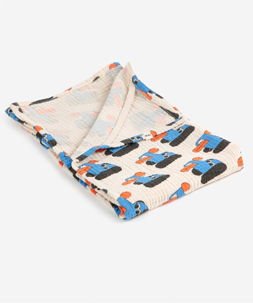 BOBO CHOSES(ボボショーズ)の「Doggy Mate all over muslin(おくるみ・キッズ・オフホワイト・FREE)」の2枚目の写真