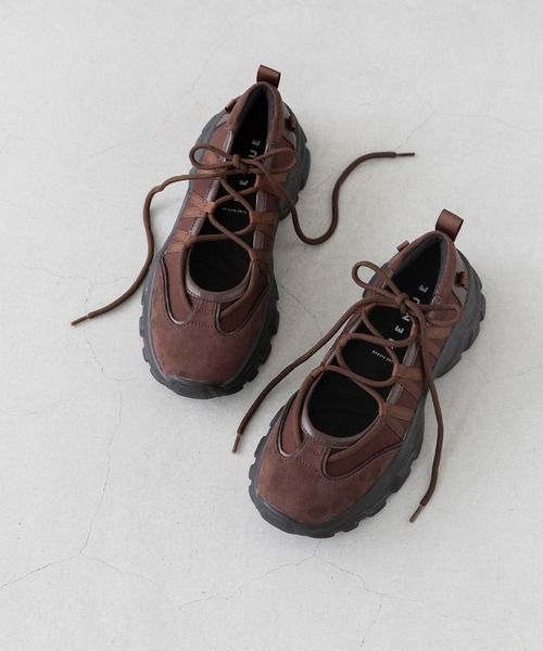 menue（メヌエ）の「レースアップ 厚底 バレエスニーカー（スニーカー・レディース・ブラック/ブラウン/ダークグレー/シルバー・S/M/L/LL）」の20枚目の写真