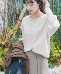 『洗濯可』アウトリンキングVネックニット