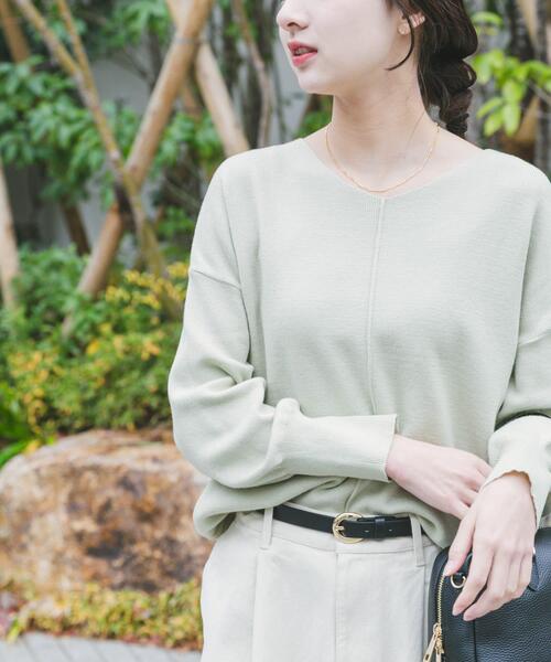 セール】『洗濯可』アウトリンキングVネックニット（ニット/セーター