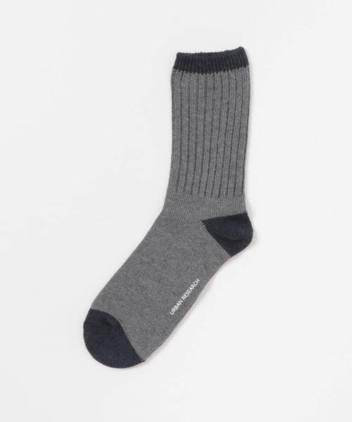 URBAN RESEARCH(アーバンリサーチ)の「『URTECH』バイカラーリブソックス(ソックス/靴下・メンズ・チャコールグレー/ネイビー/ナチュラル・25-28)」の8枚目の写真