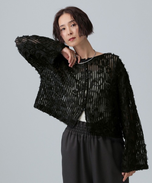 LEPSIM（レプシィム）の「ニュアンス柄カーディガン　582432（カーディガン/ボレロ・レディース・ブラック/アイボリー/ブラウン・FREE）」の10枚目の写真