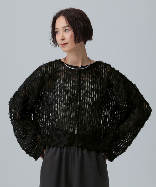 LEPSIM（レプシィム）の「ニュアンス柄カーディガン　582432（カーディガン/ボレロ・レディース・ブラック/アイボリー/ブラウン・FREE）」の11枚目の写真