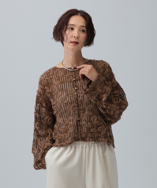 LEPSIM（レプシィム）の「ニュアンス柄カーディガン　582432（カーディガン/ボレロ・レディース・ブラック/アイボリー/ブラウン・FREE）」の15枚目の写真