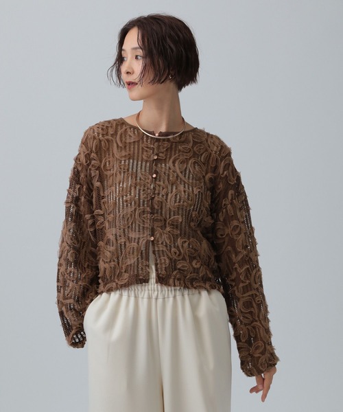 LEPSIM（レプシィム）の「ニュアンス柄カーディガン　582432（カーディガン/ボレロ・レディース・ブラック/アイボリー/ブラウン・FREE）」の17枚目の写真