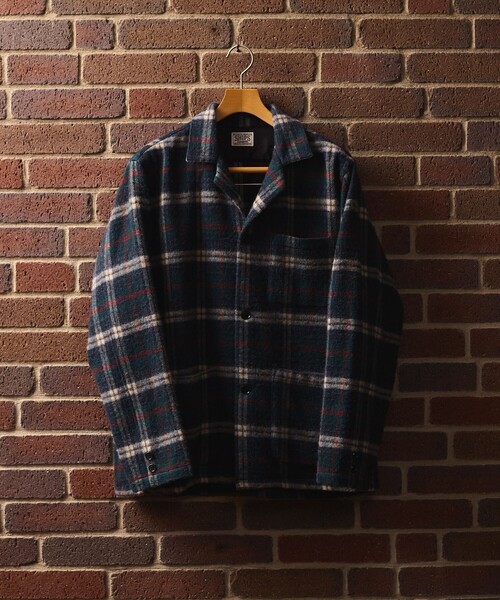 SHIPS(シップス)の「SHIPS: AUTHENTIC シャギー ネル シャツ ジャケット(その他アウター・メンズ・オリーブ/ネイビー・SMALL/LARGE/MEDIUM)」の2枚目の写真