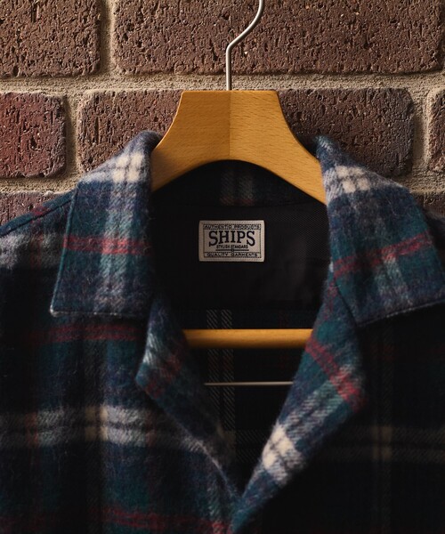 SHIPS(シップス)の「SHIPS: AUTHENTIC シャギー ネル シャツ ジャケット(その他アウター・メンズ・オリーブ/ネイビー・SMALL/LARGE/MEDIUM)」の3枚目の写真