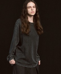 MAISON SPECIAL メゾンスペシャル　長袖カットソー UNISEX》Embroidery Damage Over-Dye Crew Neck Long-Sleeve T