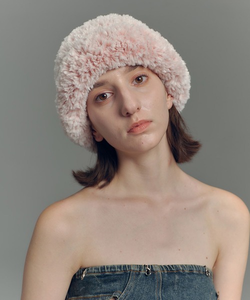 SANSeLF（サンセルフ）の「【SANSeLF】 バケットハット シャギーニット ふわもこデザイン saa25a059（ハット・レディース・ピンク・FREE）」の3枚目の写真