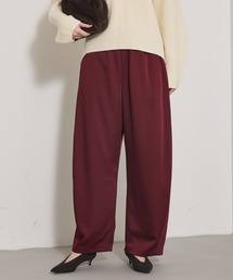 qualite | ジョーゼットサテンワイドパンツ/バーガンディ/バレルパンツ(その他パンツ)