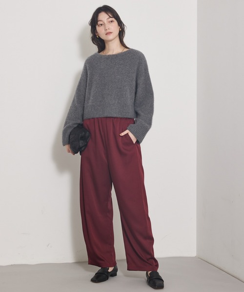 qualite(カリテ)の「ジョーゼットサテンワイドパンツ/バーガンディ/バレルパンツ(その他パンツ・レディース・ボルドー/ピンクベージュ/ブラック・36/38)」の13枚目の写真