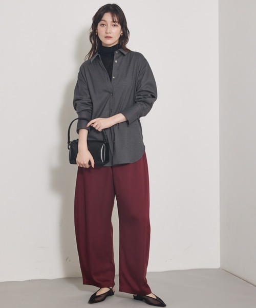 qualite(カリテ)の「ジョーゼットサテンワイドパンツ/バーガンディ/バレルパンツ(その他パンツ・レディース・ボルドー/ピンクベージュ/ブラック・36/38)」の19枚目の写真