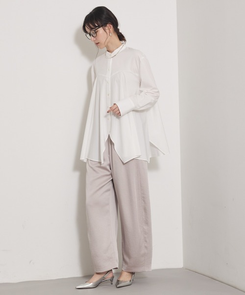 qualite(カリテ)の「ジョーゼットサテンワイドパンツ/バーガンディ/バレルパンツ(その他パンツ・レディース・ボルドー/ピンクベージュ/ブラック・36/38)」の8枚目の写真