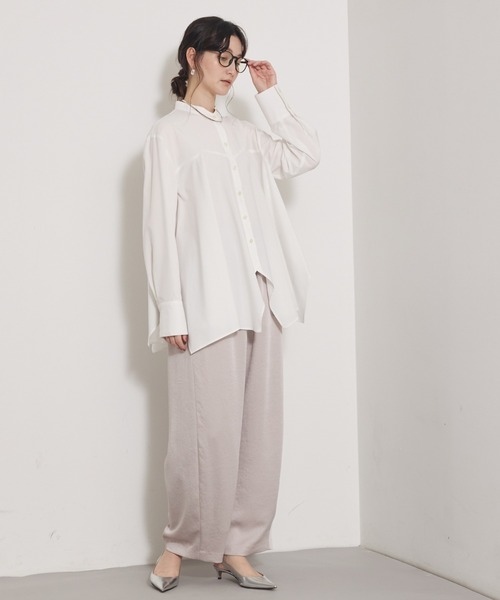 qualite(カリテ)の「ジョーゼットサテンワイドパンツ/バーガンディ/バレルパンツ(その他パンツ・レディース・ボルドー/ピンクベージュ/ブラック・36/38)」の9枚目の写真