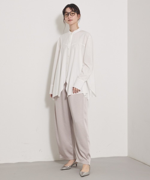 qualite(カリテ)の「ジョーゼットサテンワイドパンツ/バーガンディ/バレルパンツ(その他パンツ・レディース・ボルドー/ピンクベージュ/ブラック・36/38)」の7枚目の写真