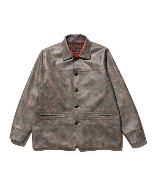 BEAMS PLUS（ビームスプラス）の「エイジド フェイクレザー カーコート（ブルゾン・メンズ・ブラック/ブラウン・S/XL/M/L）」の14枚目の写真