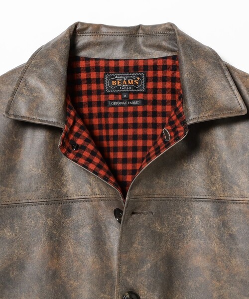 BEAMS PLUS（ビームスプラス）の「エイジド フェイクレザー カーコート（ブルゾン・メンズ・ブラック/ブラウン・S/XL/M/L）」の17枚目の写真