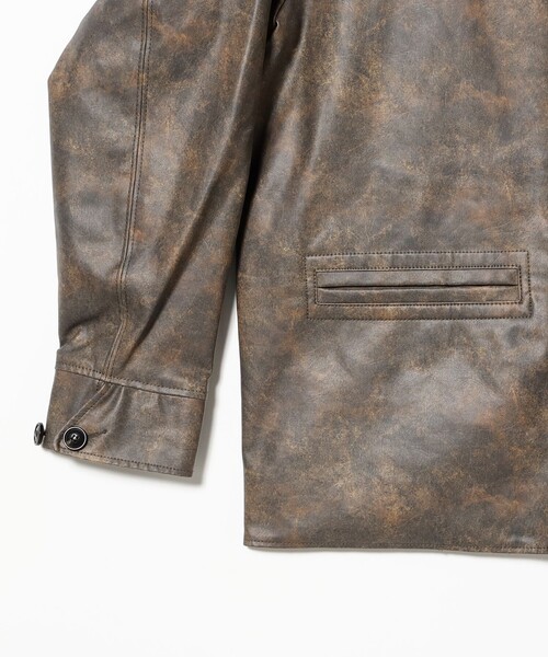 BEAMS PLUS（ビームスプラス）の「エイジド フェイクレザー カーコート（ブルゾン・メンズ・ブラック/ブラウン・S/XL/M/L）」の18枚目の写真