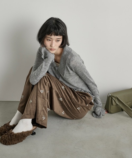 THE YOn（ザヨン）の「フラワーエンブロイダリーベロアイージーパンツ（その他パンツ・レディース・ブラック/ブラウン・FREE）」の19枚目の写真