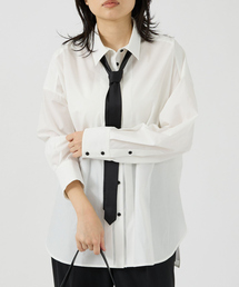 Rouge vif | タイ付クリアブロードシャツ(シャツ/ブラウス)